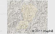 Shaded Relief 3D Map of Zhangping, semi-desaturated