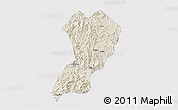 Shaded Relief 3D Map of Zhangping, single color outside