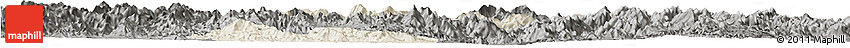 Shaded Relief Horizon Map of Zhangping, darken, semi-desaturated