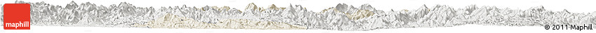 Shaded Relief Horizon Map of Zhangping, lighten, semi-desaturated