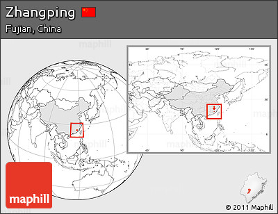 Blank Location Map of Zhangping, highlighted country, within the entire country