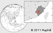 Blank Location Map of Zhangping, highlighted country, highlighted parent region