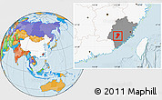 Political Location Map of Zhangping, highlighted country, highlighted parent region