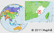 Political Location Map of Zhangping, highlighted parent region