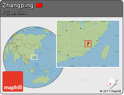 Savanna Style Location Map of Zhangping