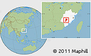Savanna Style Location Map of Zhangping, highlighted parent region