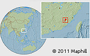 Savanna Style Location Map of Zhangping, hill shading