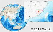 Shaded Relief Location Map of Zhangping, highlighted country