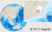 Shaded Relief Location Map of Zhangping, highlighted parent region