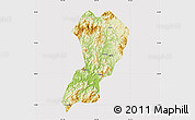 Physical Map of Zhangping, cropped outside
