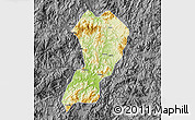 Physical Map of Zhangping, darken, desaturated