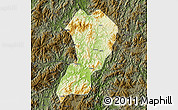 Physical Map of Zhangping, darken