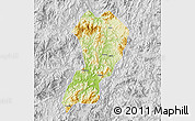 Physical Map of Zhangping, lighten, desaturated