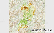 Physical Map of Zhangping, lighten