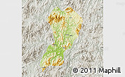 Physical Map of Zhangping, lighten, semi-desaturated