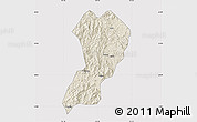 Shaded Relief Map of Zhangping, cropped outside