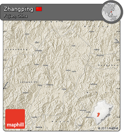 Shaded Relief Map of Zhangping