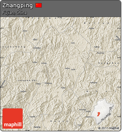 Shaded Relief Map of Zhangping