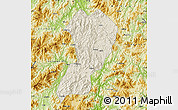 Shaded Relief Map of Zhangping, physical outside