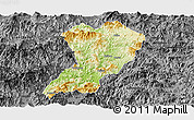 Physical Panoramic Map of Zhangping, darken, desaturated