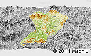 Physical Panoramic Map of Zhangping, desaturated