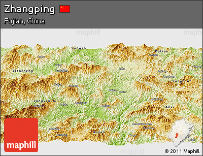 Physical Panoramic Map of Zhangping