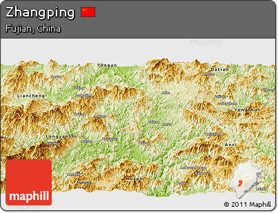 Physical Panoramic Map of Zhangping