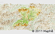 Physical Panoramic Map of Zhangping, lighten