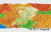 Physical Panoramic Map of Zhangping, political outside