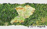 Physical Panoramic Map of Zhangping, satellite outside