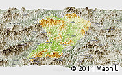 Physical Panoramic Map of Zhangping, semi-desaturated