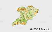 Physical Panoramic Map of Zhangping, single color outside