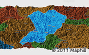 Political Panoramic Map of Zhangping, darken