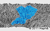 Political Panoramic Map of Zhangping, desaturated