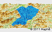 Political Panoramic Map of Zhangping, physical outside
