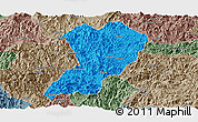 Political Panoramic Map of Zhangping, semi-desaturated