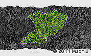 Satellite Panoramic Map of Zhangping, darken, desaturated