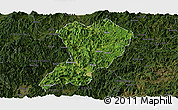 Satellite Panoramic Map of Zhangping, darken