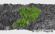 Satellite Panoramic Map of Zhangping, desaturated