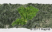 Satellite Panoramic Map of Zhangping, semi-desaturated