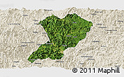 Satellite Panoramic Map of Zhangping, shaded relief outside