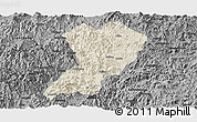 Shaded Relief Panoramic Map of Zhangping, darken, desaturated