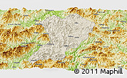 Shaded Relief Panoramic Map of Zhangping, physical outside