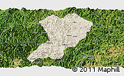 Shaded Relief Panoramic Map of Zhangping, satellite outside