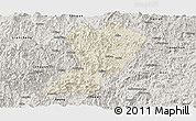 Shaded Relief Panoramic Map of Zhangping, semi-desaturated