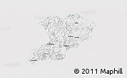 Silver Style Panoramic Map of Zhangping, single color outside