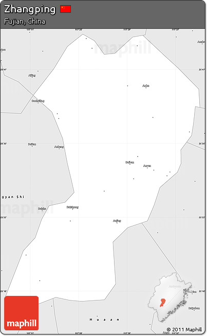 Silver Style Simple Map of Zhangping