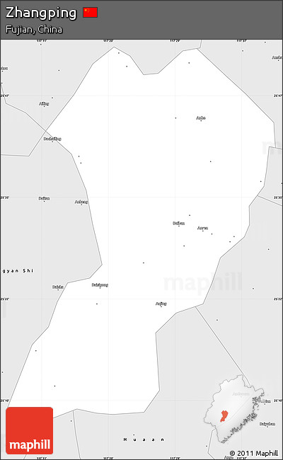 Silver Style Simple Map of Zhangping