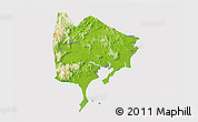 Physical 3D Map of Zhangpu, cropped outside