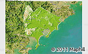 Physical 3D Map of Zhangpu, satellite outside